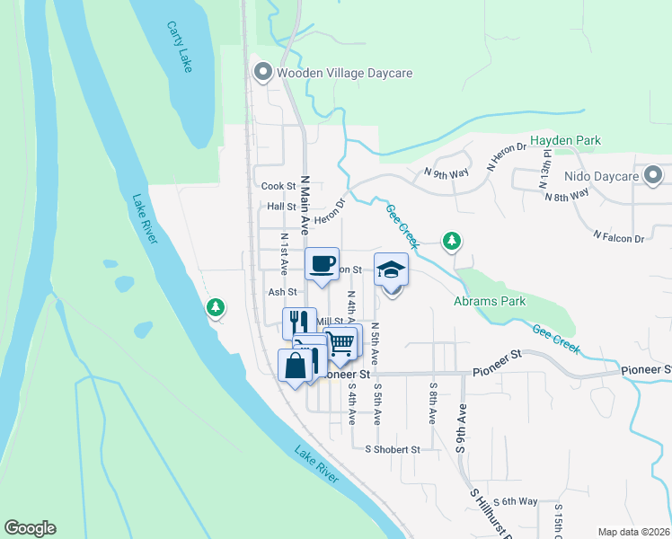 map of restaurants, bars, coffee shops, grocery stores, and more near Division Street in Ridgefield