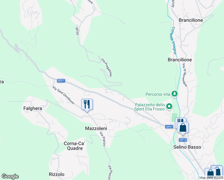 map of restaurants, bars, coffee shops, grocery stores, and more near 25 Via Antonio Locatelli in Selino Basso