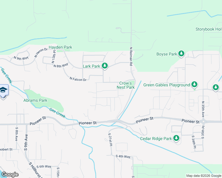 map of restaurants, bars, coffee shops, grocery stores, and more near 2134 North 3rd Way in Ridgefield