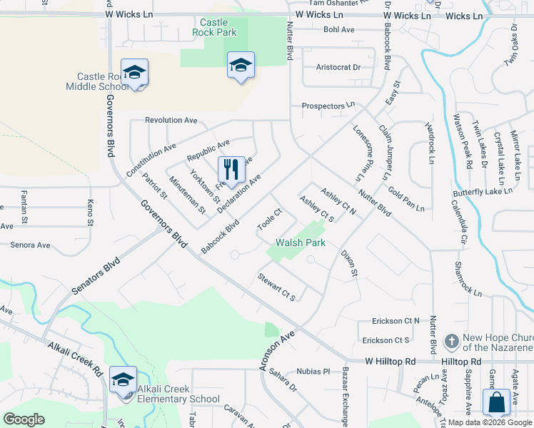 map of restaurants, bars, coffee shops, grocery stores, and more near 1106 Toole Court in Billings