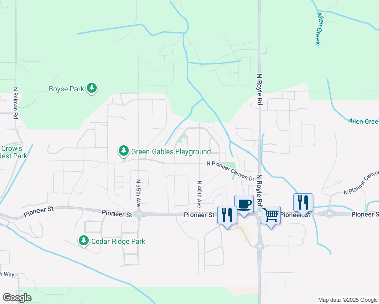 map of restaurants, bars, coffee shops, grocery stores, and more near 4005 North 5th Way in Ridgefield