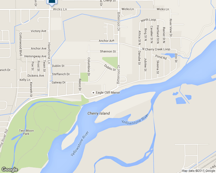map of restaurants, bars, coffee shops, grocery stores, and more near 1123 Iristan Lane in Billings