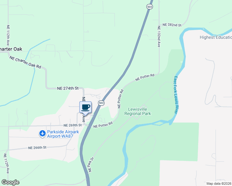 map of restaurants, bars, coffee shops, grocery stores, and more near 27302 NE Lewisville Hwy in Battle Ground