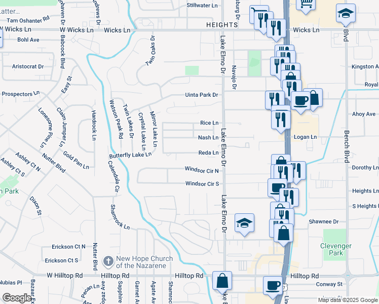 map of restaurants, bars, coffee shops, grocery stores, and more near 309 Reda Lane in Billings