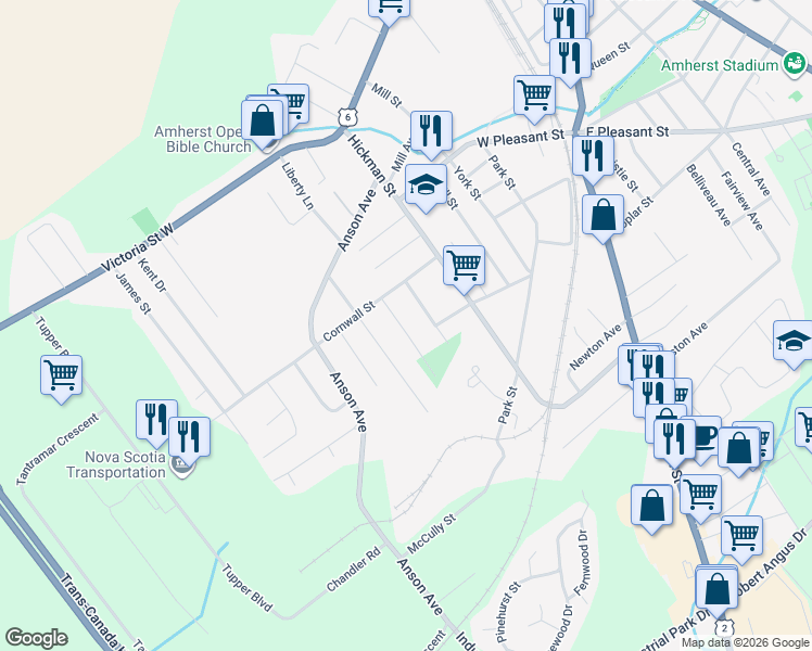 map of restaurants, bars, coffee shops, grocery stores, and more near 9 Victor Avenue in Amherst