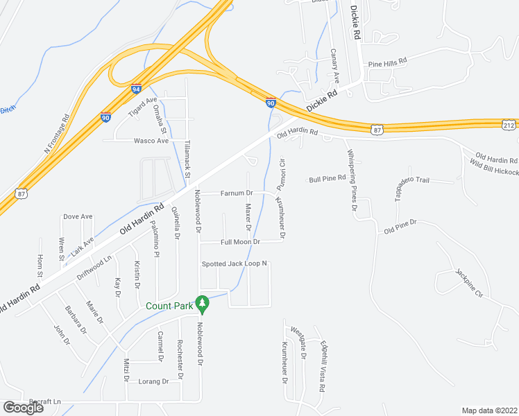 map of restaurants, bars, coffee shops, grocery stores, and more near 1225 Maxer Dr in Billings