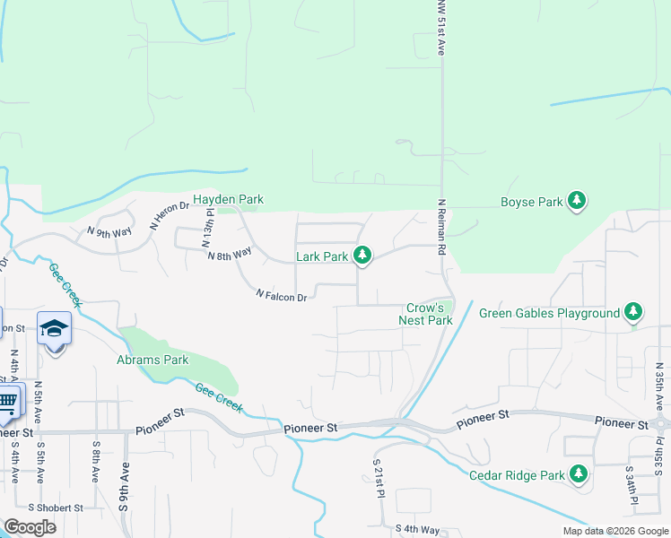 map of restaurants, bars, coffee shops, grocery stores, and more near 2007 North Heron Drive in Ridgefield