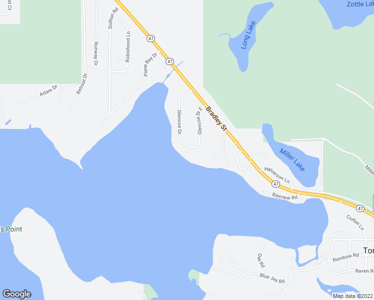 map of restaurants, bars, coffee shops, grocery stores, and more near 8273 Glencoe Drive in Lake Tomahawk