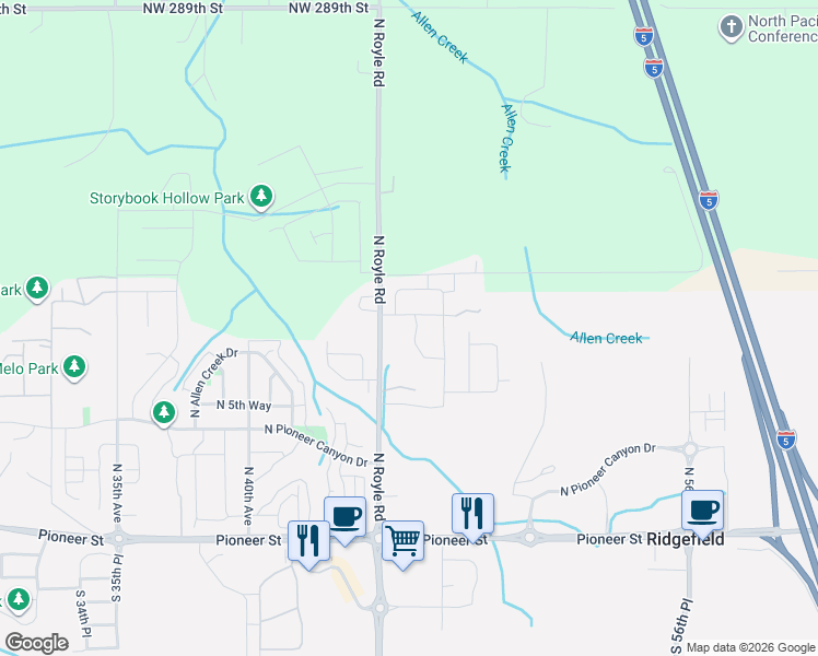 map of restaurants, bars, coffee shops, grocery stores, and more near 885 North Squire Drive in Ridgefield