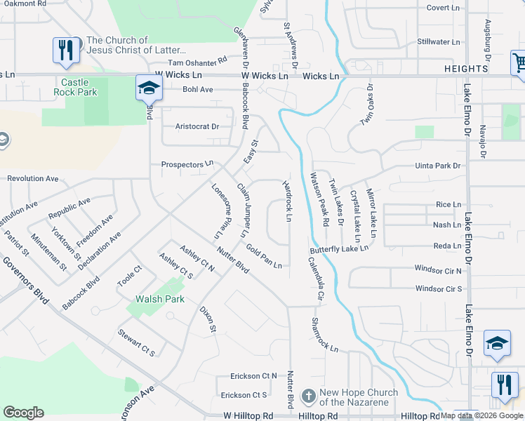 map of restaurants, bars, coffee shops, grocery stores, and more near 1266 Grubstake Circle in Billings