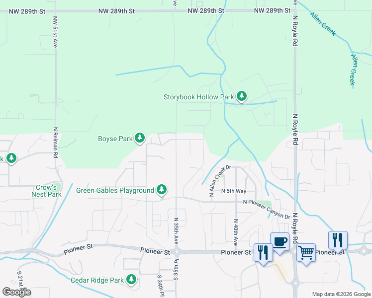 map of restaurants, bars, coffee shops, grocery stores, and more near 965 North Gibert Court in Ridgefield