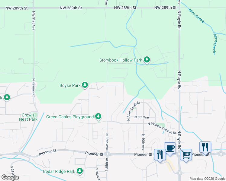 map of restaurants, bars, coffee shops, grocery stores, and more near 965 North Gibert Court in Ridgefield