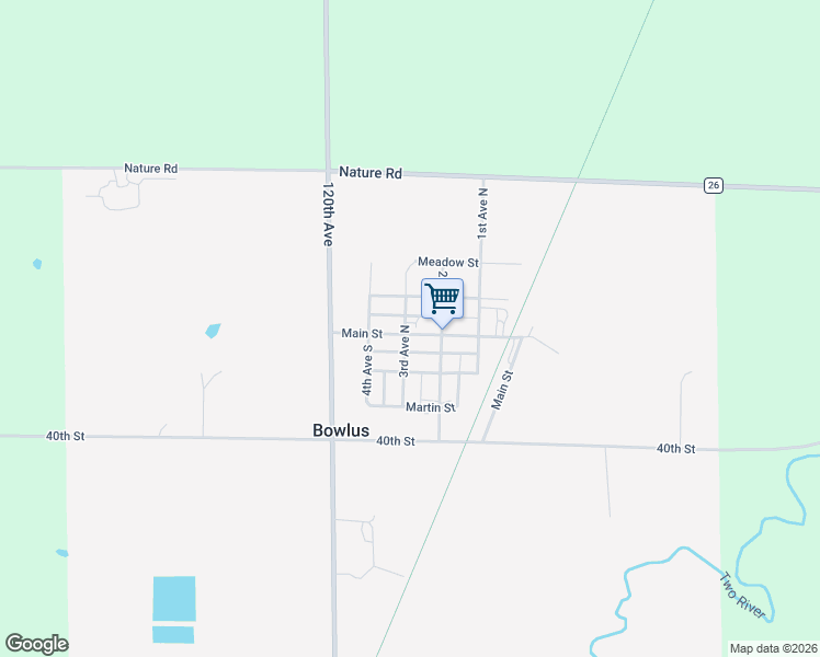 map of restaurants, bars, coffee shops, grocery stores, and more near 292 Main Street in Bowlus