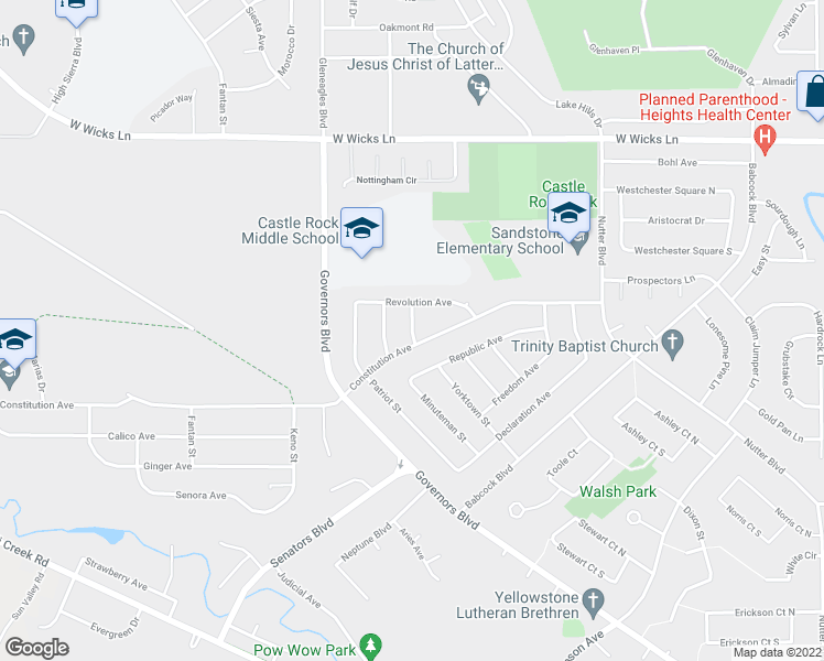 map of restaurants, bars, coffee shops, grocery stores, and more near 1317 North Church Street in Billings