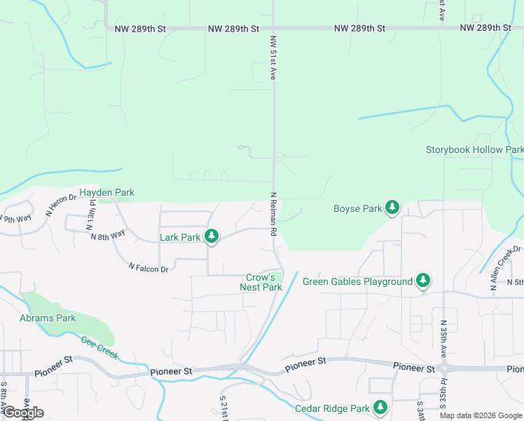 map of restaurants, bars, coffee shops, grocery stores, and more near 4564 North 9th Circle in Ridgefield