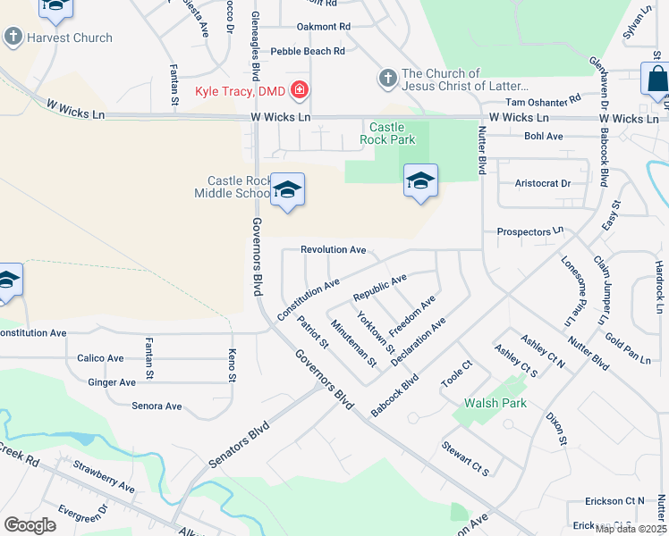 map of restaurants, bars, coffee shops, grocery stores, and more near 1317 North Church Street in Billings