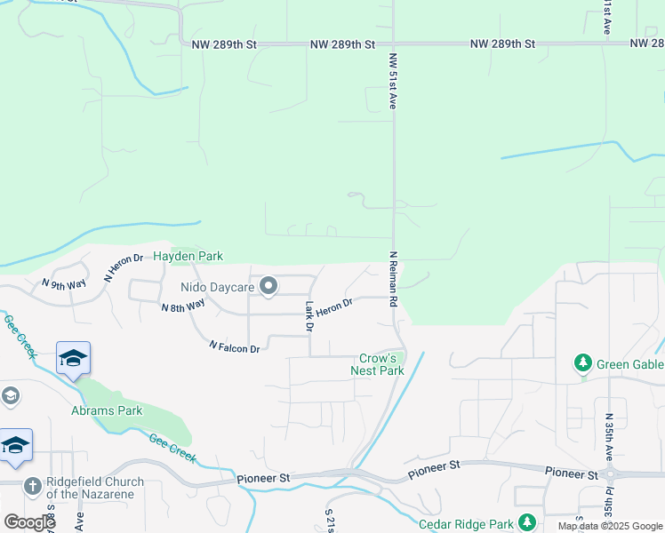 map of restaurants, bars, coffee shops, grocery stores, and more near 812 Lark Drive in Ridgefield