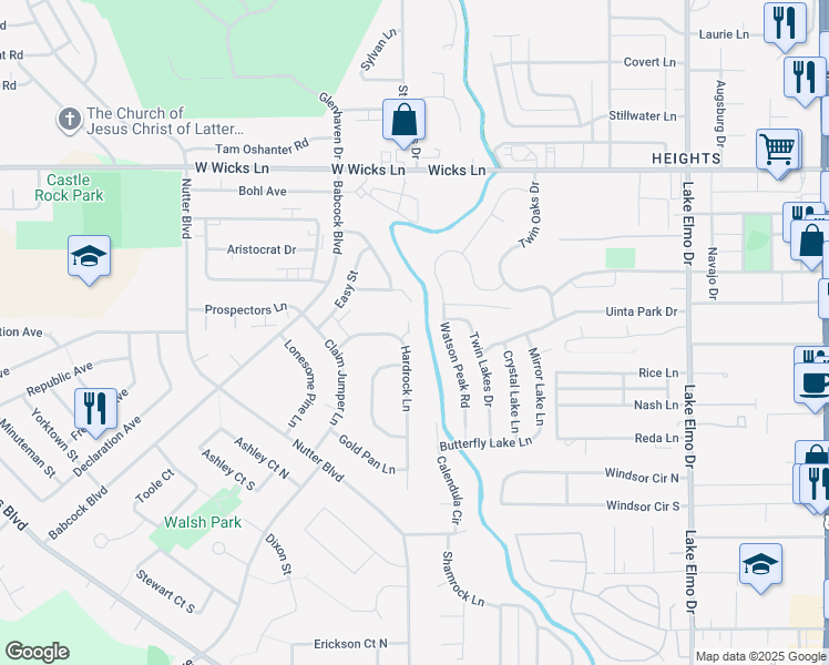 map of restaurants, bars, coffee shops, grocery stores, and more near 1335 Hardrock Lane in Billings