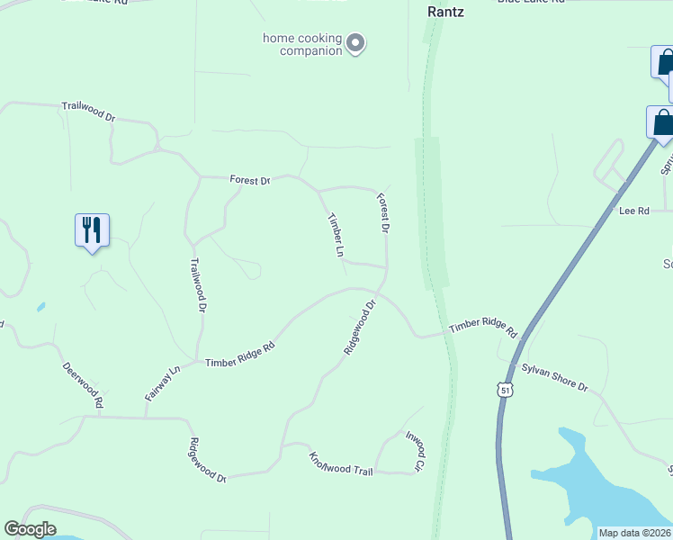 map of restaurants, bars, coffee shops, grocery stores, and more near 7367 Timber Court in Minocqua