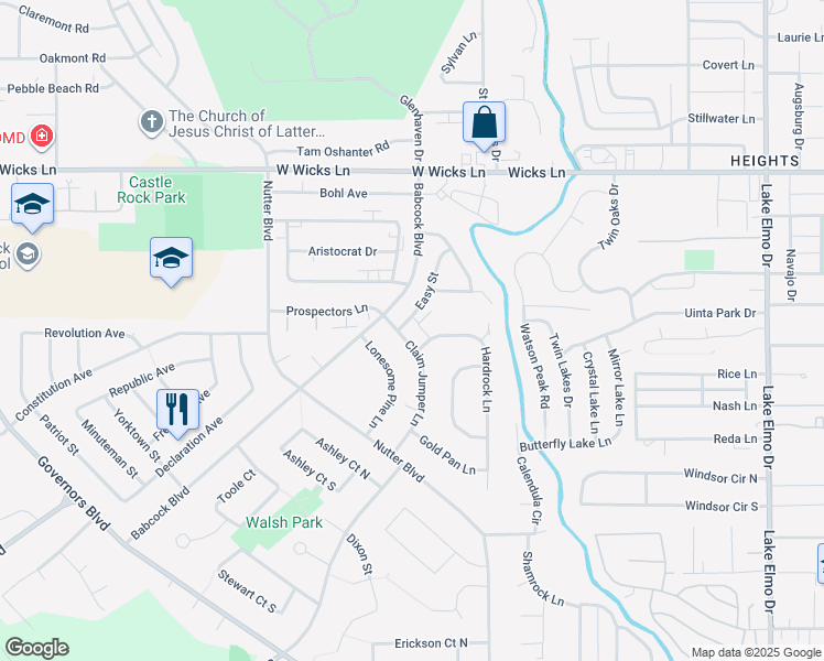 map of restaurants, bars, coffee shops, grocery stores, and more near 1360 Easy Street in Billings