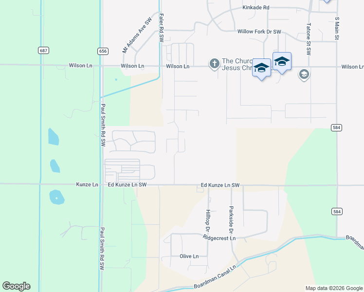 map of restaurants, bars, coffee shops, grocery stores, and more near 213 River Ridge Drive in Boardman