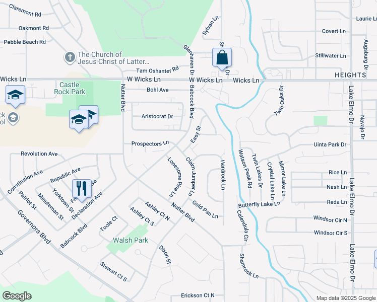 map of restaurants, bars, coffee shops, grocery stores, and more near 1360 Easy Street in Billings
