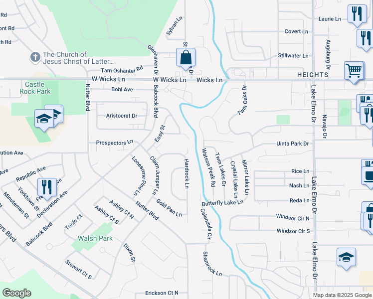 map of restaurants, bars, coffee shops, grocery stores, and more near 1335 Hardrock Lane in Billings