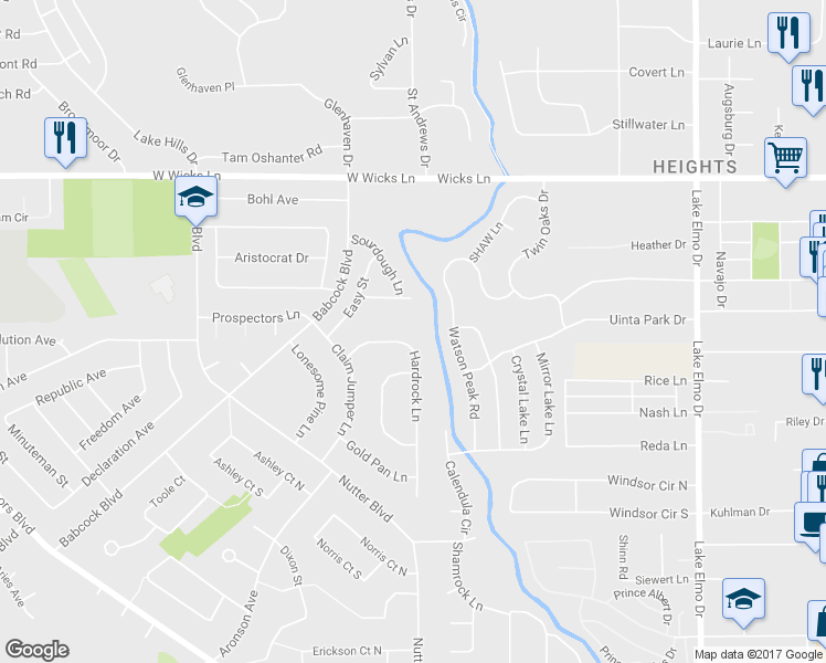 map of restaurants, bars, coffee shops, grocery stores, and more near 1335 Hardrock Lane in Billings