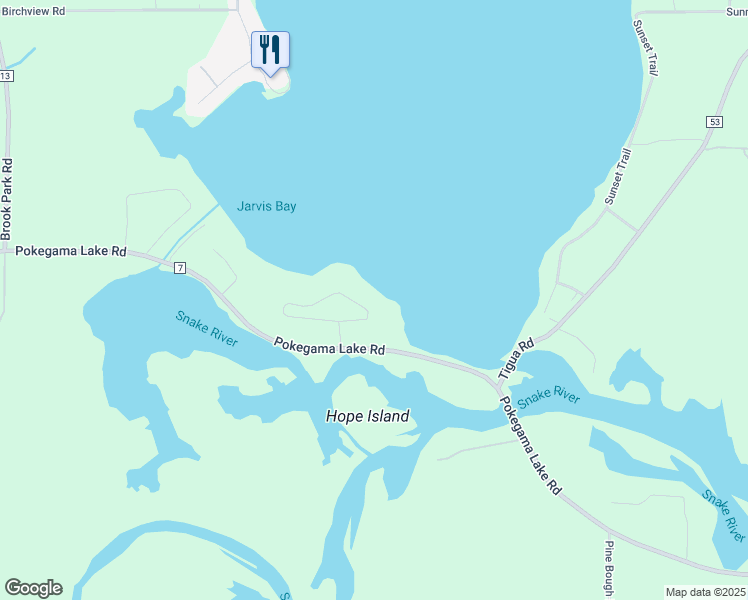 map of restaurants, bars, coffee shops, grocery stores, and more near 10511 Park Circle in Pine City