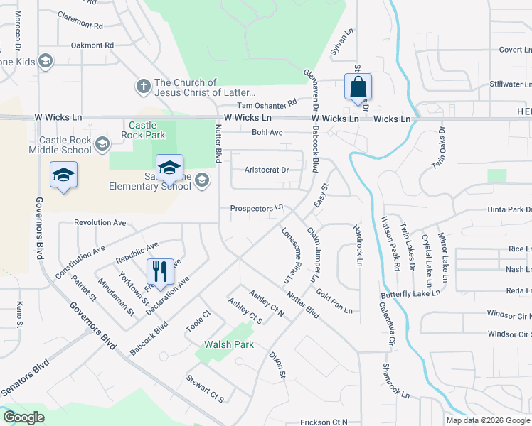 map of restaurants, bars, coffee shops, grocery stores, and more near 274 Prospectors Lane in Billings