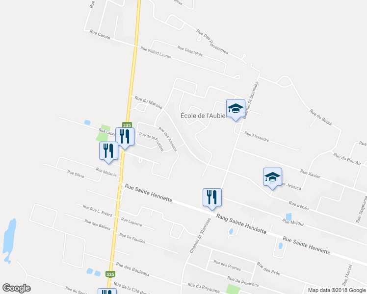 map of restaurants, bars, coffee shops, grocery stores, and more near 894 Rue du Marché in Saint-Lin - Laurentides