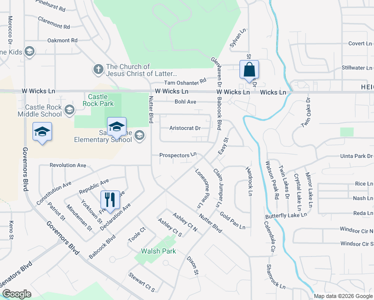 map of restaurants, bars, coffee shops, grocery stores, and more near 245 Prospectors Lane in Billings