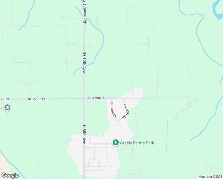 map of restaurants, bars, coffee shops, grocery stores, and more near 27812 Northeast 14th Court in Ridgefield