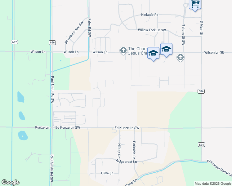 map of restaurants, bars, coffee shops, grocery stores, and more near in Boardman