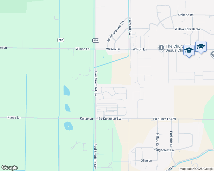 map of restaurants, bars, coffee shops, grocery stores, and more near 705 Paul Smith Road Southwest in Boardman