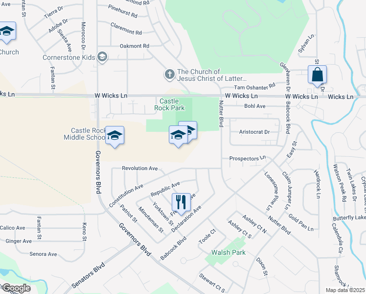 map of restaurants, bars, coffee shops, grocery stores, and more near 1440 Nutter Boulevard in Billings