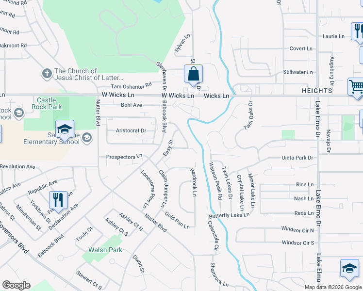 map of restaurants, bars, coffee shops, grocery stores, and more near 1440 Sourdough Lane in Billings