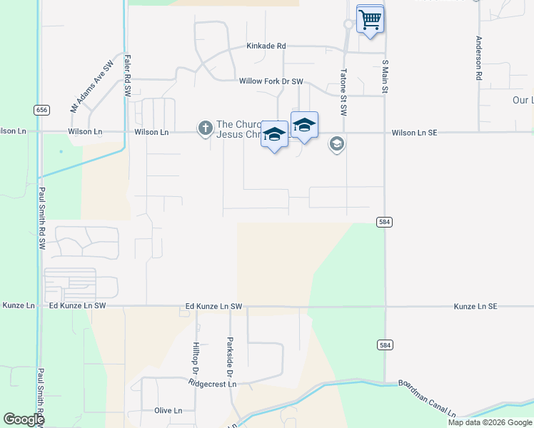 map of restaurants, bars, coffee shops, grocery stores, and more near 230 Sage Street in Boardman