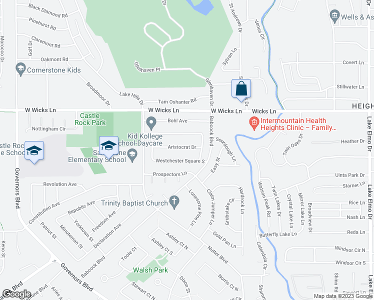 map of restaurants, bars, coffee shops, grocery stores, and more near 272 Aristocrat Drive in Billings