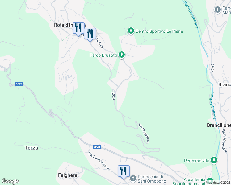 map of restaurants, bars, coffee shops, grocery stores, and more near 7 Via Canto in Provincia di Bergamo