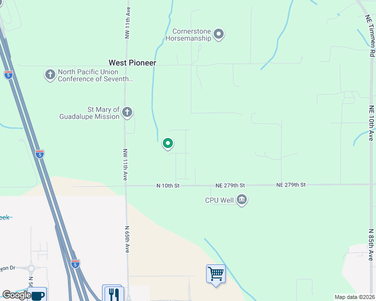 map of restaurants, bars, coffee shops, grocery stores, and more near 1220 North Fairhope Place in Ridgefield