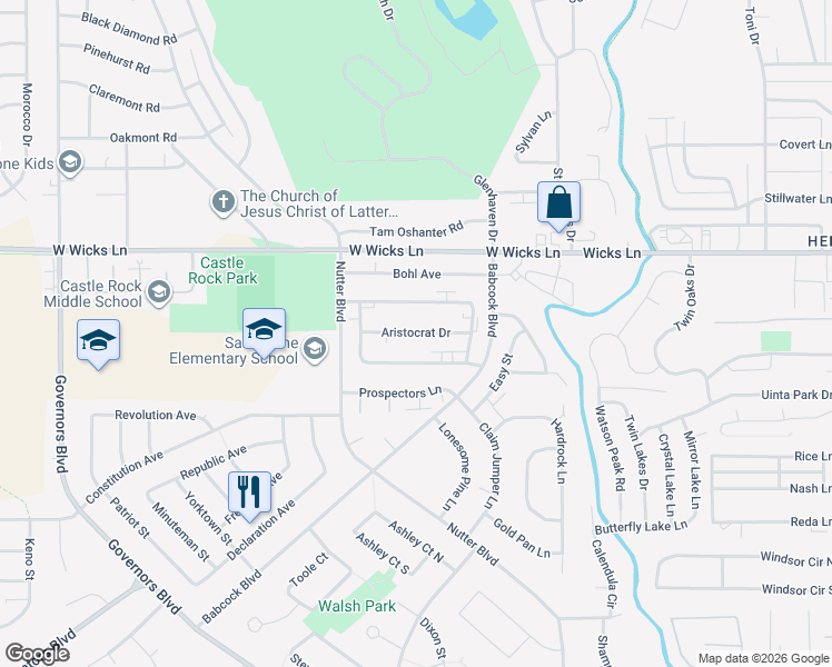map of restaurants, bars, coffee shops, grocery stores, and more near 332 Aristocrat Drive in Billings