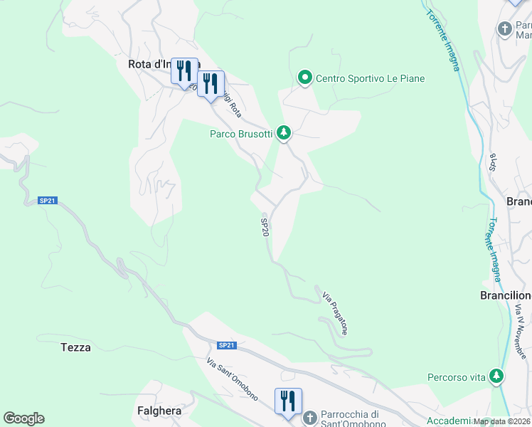 map of restaurants, bars, coffee shops, grocery stores, and more near 7 Via Canto in Provincia di Bergamo