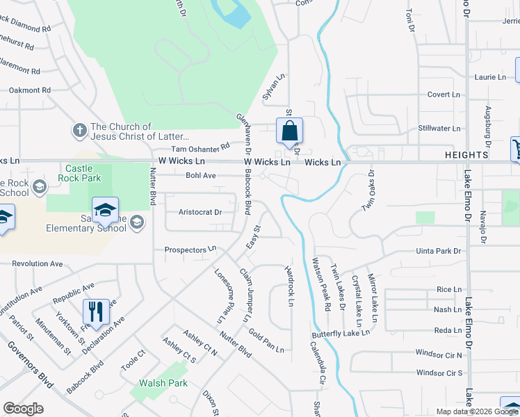 map of restaurants, bars, coffee shops, grocery stores, and more near 1440 Sourdough Lane in Billings