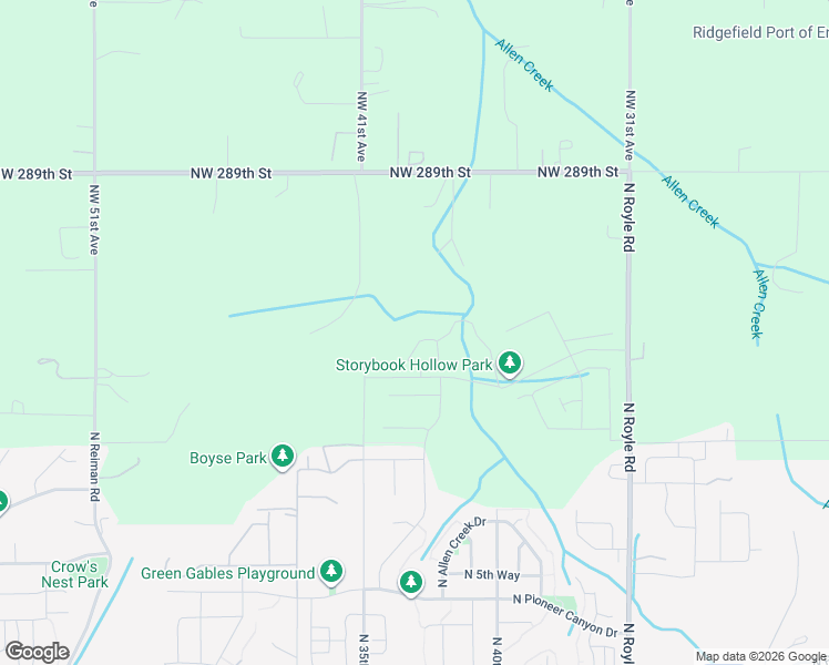 map of restaurants, bars, coffee shops, grocery stores, and more near 3900 Northwest 289th Street in Ridgefield