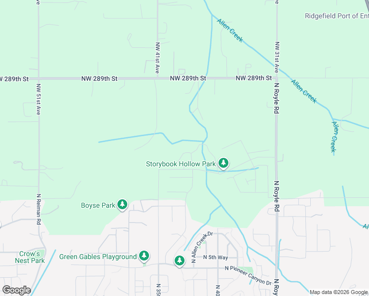 map of restaurants, bars, coffee shops, grocery stores, and more near 3900 Northwest 289th Street in Ridgefield