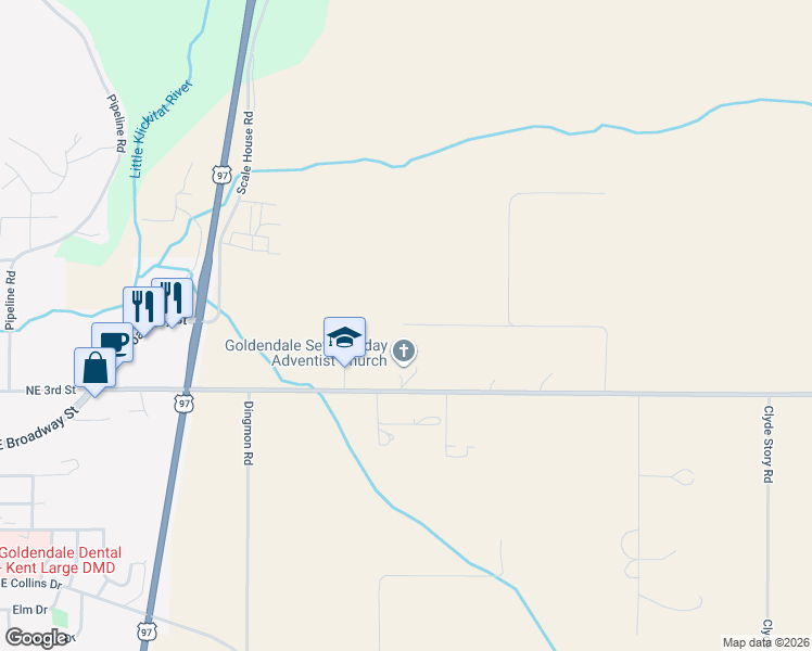 map of restaurants, bars, coffee shops, grocery stores, and more near 22 Glen Affric Rd in Goldendale