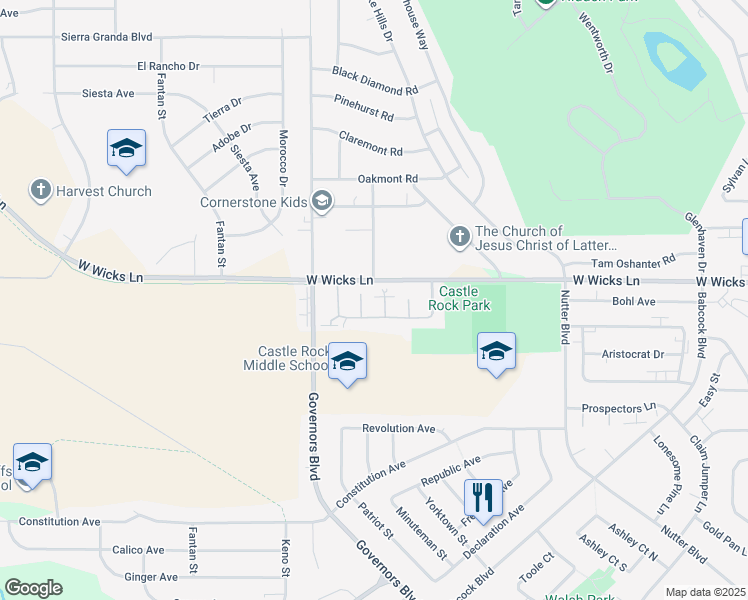 map of restaurants, bars, coffee shops, grocery stores, and more near 1551 Nottingham Way Place in Billings