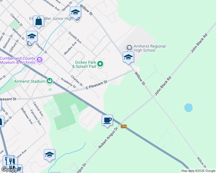 map of restaurants, bars, coffee shops, grocery stores, and more near 141 East Pleasant Street in Amherst