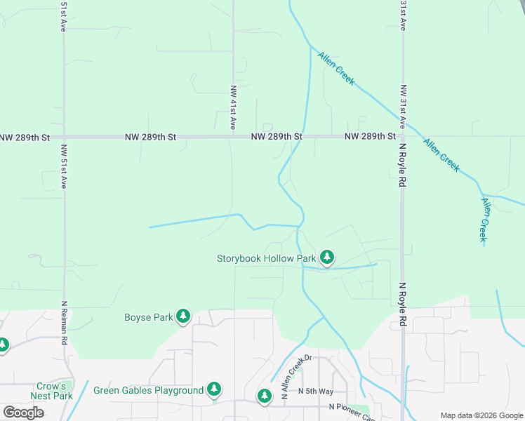 map of restaurants, bars, coffee shops, grocery stores, and more near 3900 Northwest 289th Street in Ridgefield